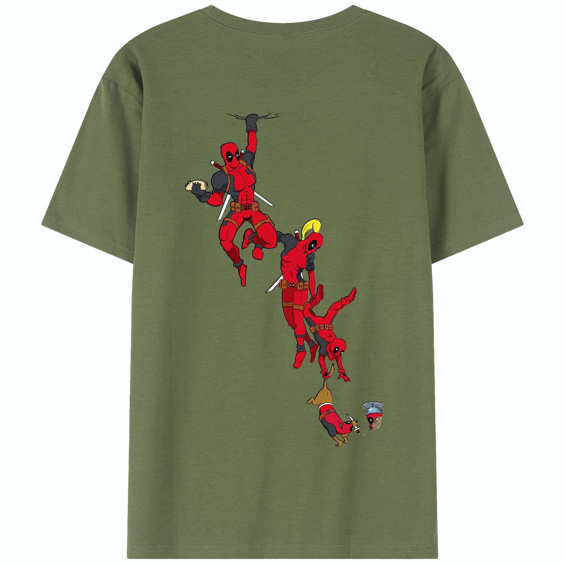 （画像用） Deadpool デッドプール 綿100％半袖Tシャツ（背面プリント）